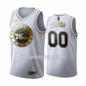 Dres Philadelphia 76ers Prilagođeni Nike 2019-20 Bijela Golden Edition Swingman